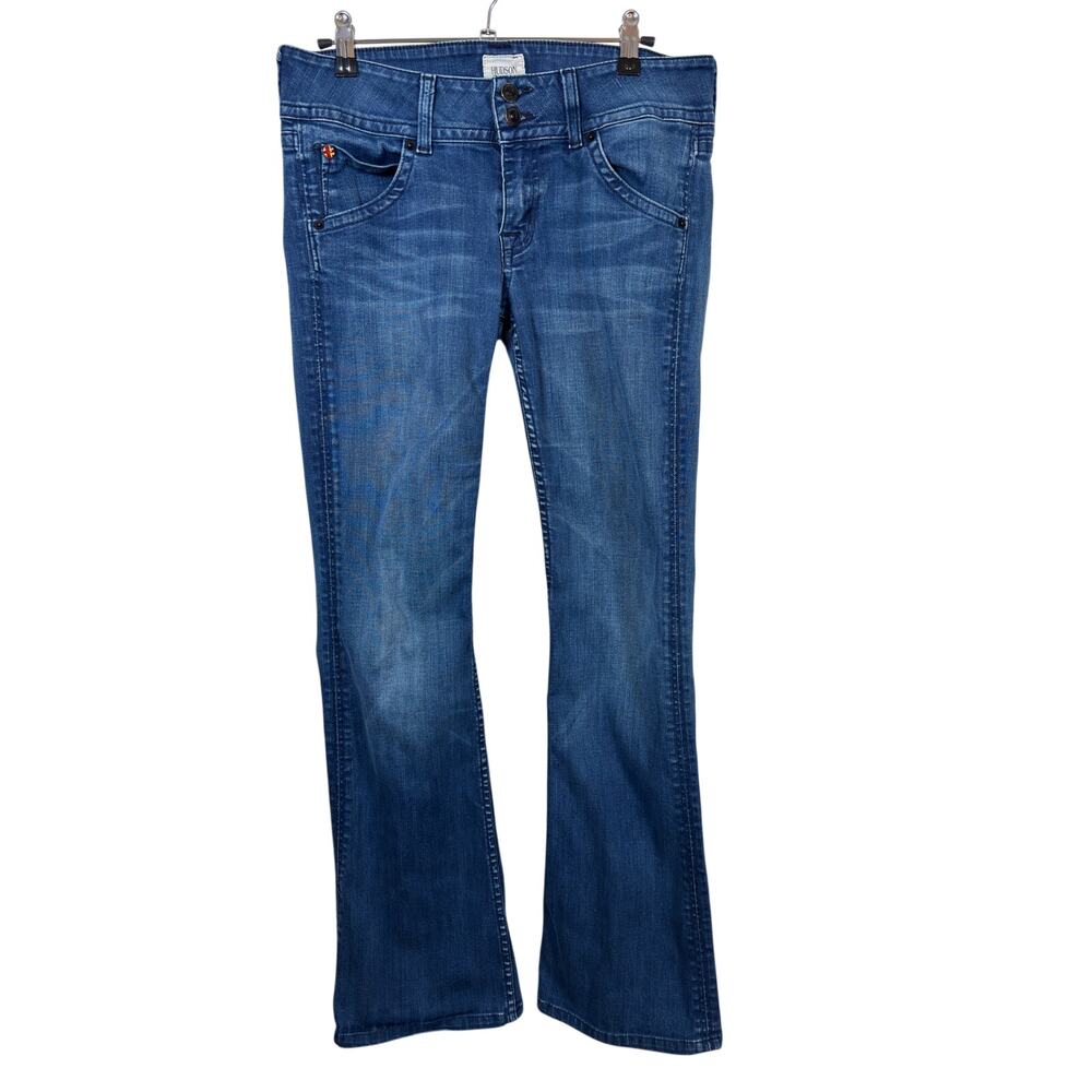 Hudson Signature Bootcut Jeans Womens 28 Blue Flap Back Pockets Double Button